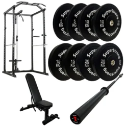 100kg Black Bumper Plate Set With Cable Squat Rack & 7FT Barbell 10 100kg Black Bumper Plate Set With Cable Squat Rack & 7FT Barbell -Fitness Gear Hub 100kg set carbon bar pulley rack wee bench 283a3564 c05b 4c4e 8a63 2a88cf4284d1