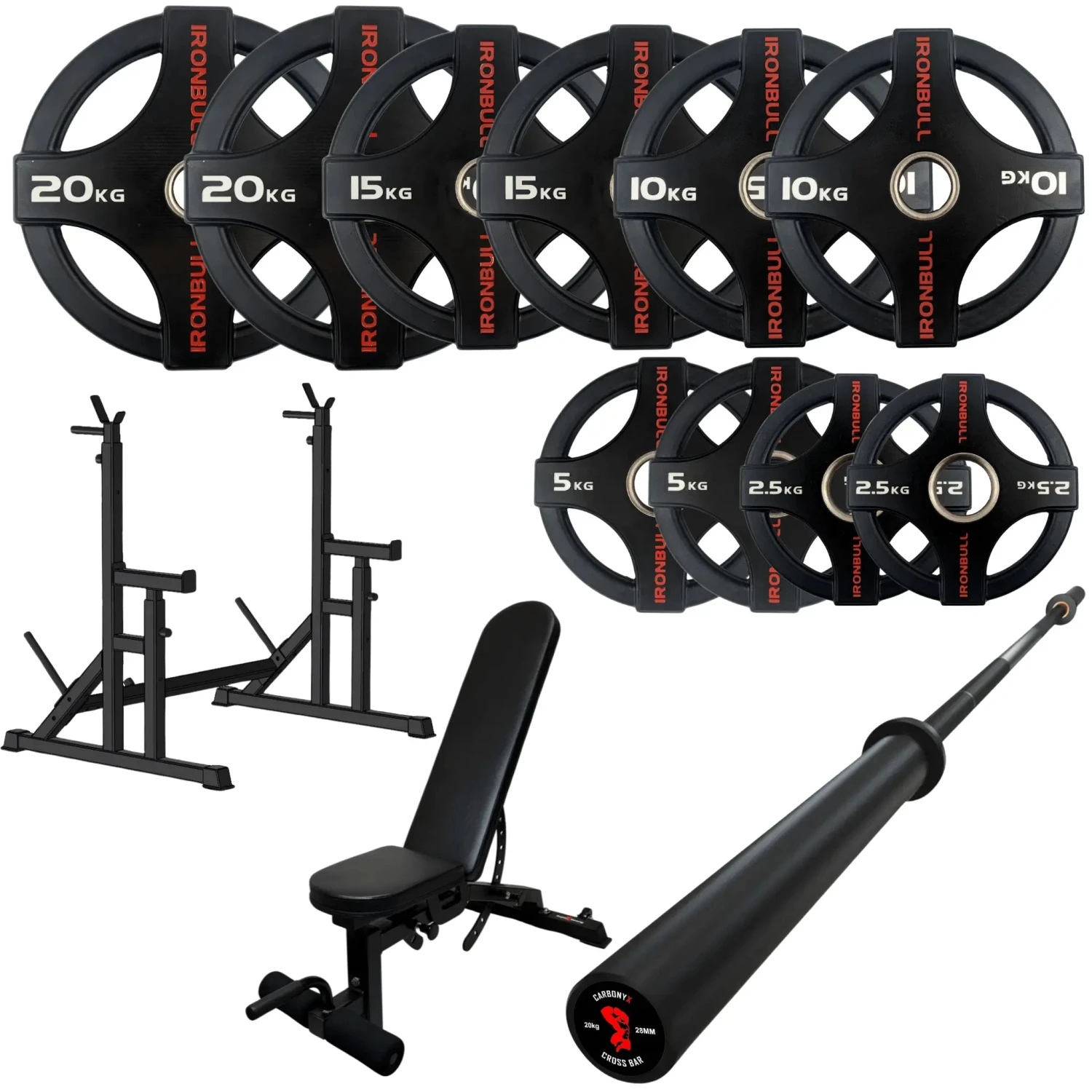 105kg Quad Grip Plate Set With 7FT Olympic Barbell 11 105kg Quad Grip Plate Set With 7FT Olympic Barbell - Image 9