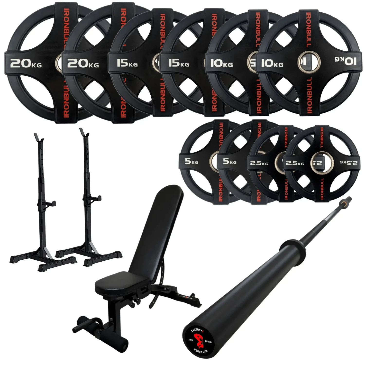 105kg Quad Grip Plate Set With 7FT Olympic Barbell 12 105kg Quad Grip Plate Set With 7FT Olympic Barbell - Image 10