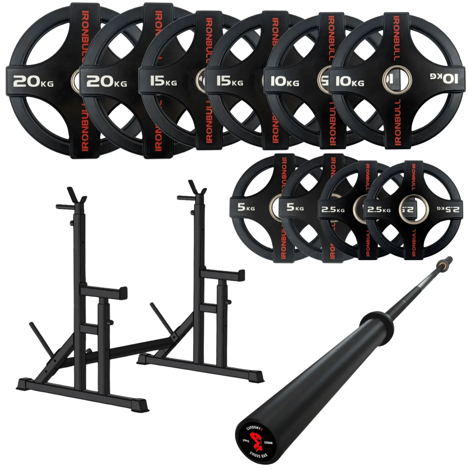105kg Quad Grip Plate Set With 7FT Olympic Barbell 7 105kg Quad Grip Plate Set With 7FT Olympic Barbell - Image 5