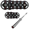 105kg Quad Grip Plate Set With 7FT Olympic Barbell