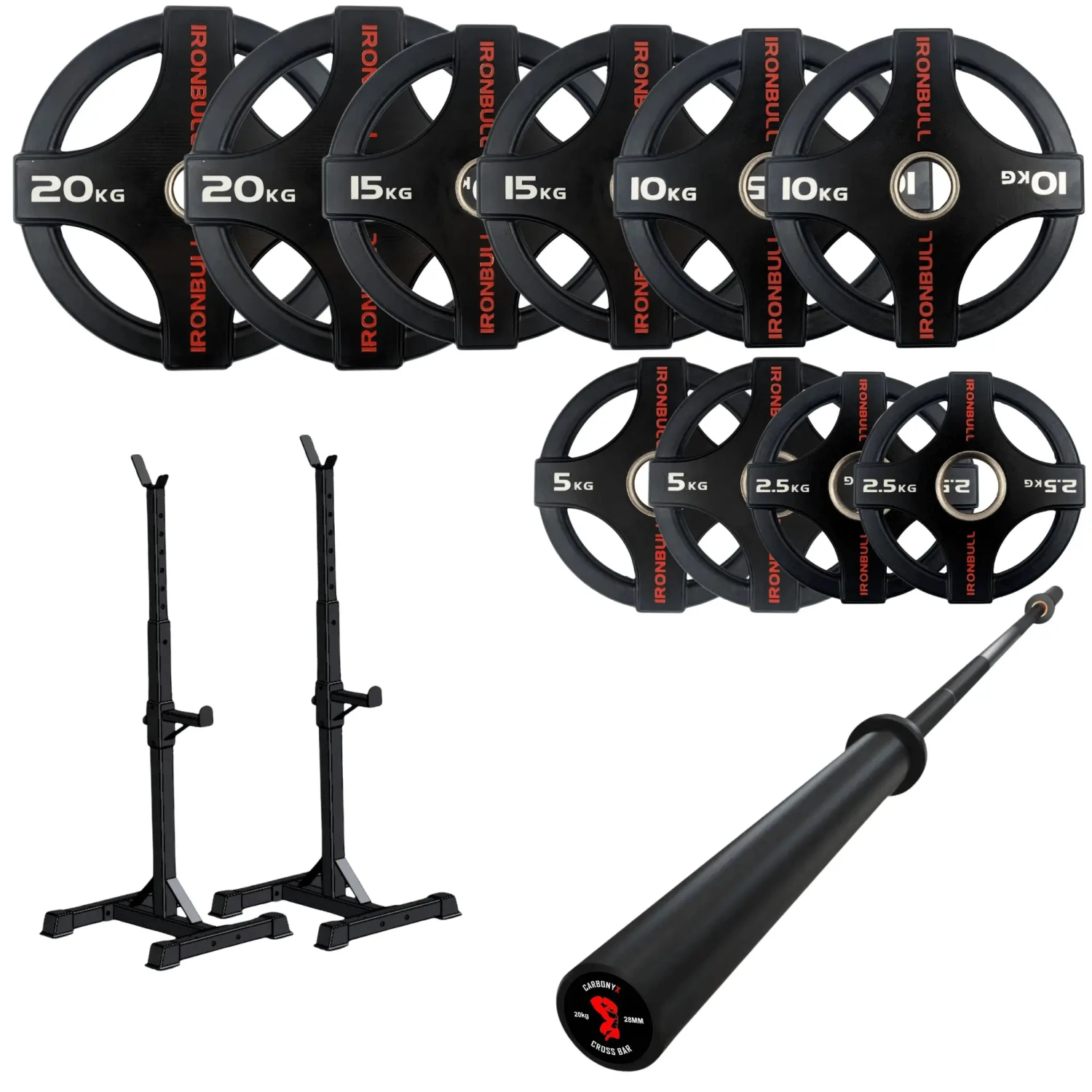 105kg Quad Grip Plate Set With 7FT Olympic Barbell 9 105kg Quad Grip Plate Set With 7FT Olympic Barbell - Image 7