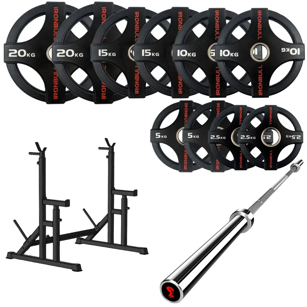 105kg Quad Grip Plate Set With 7FT Olympic Barbell 14 105kg Quad Grip Plate Set With 7FT Olympic Barbell - Image 12