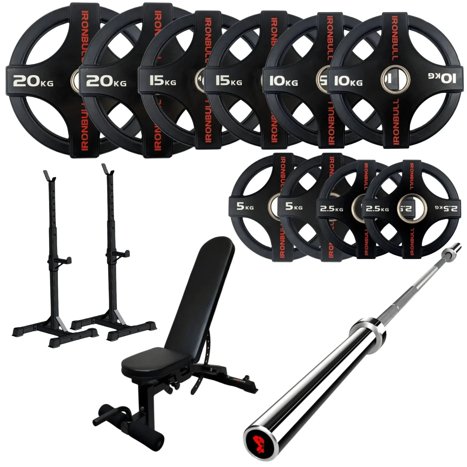 105kg Quad Grip Plate Set With 7FT Olympic Barbell 6 105kg Quad Grip Plate Set With 7FT Olympic Barbell - Image 4