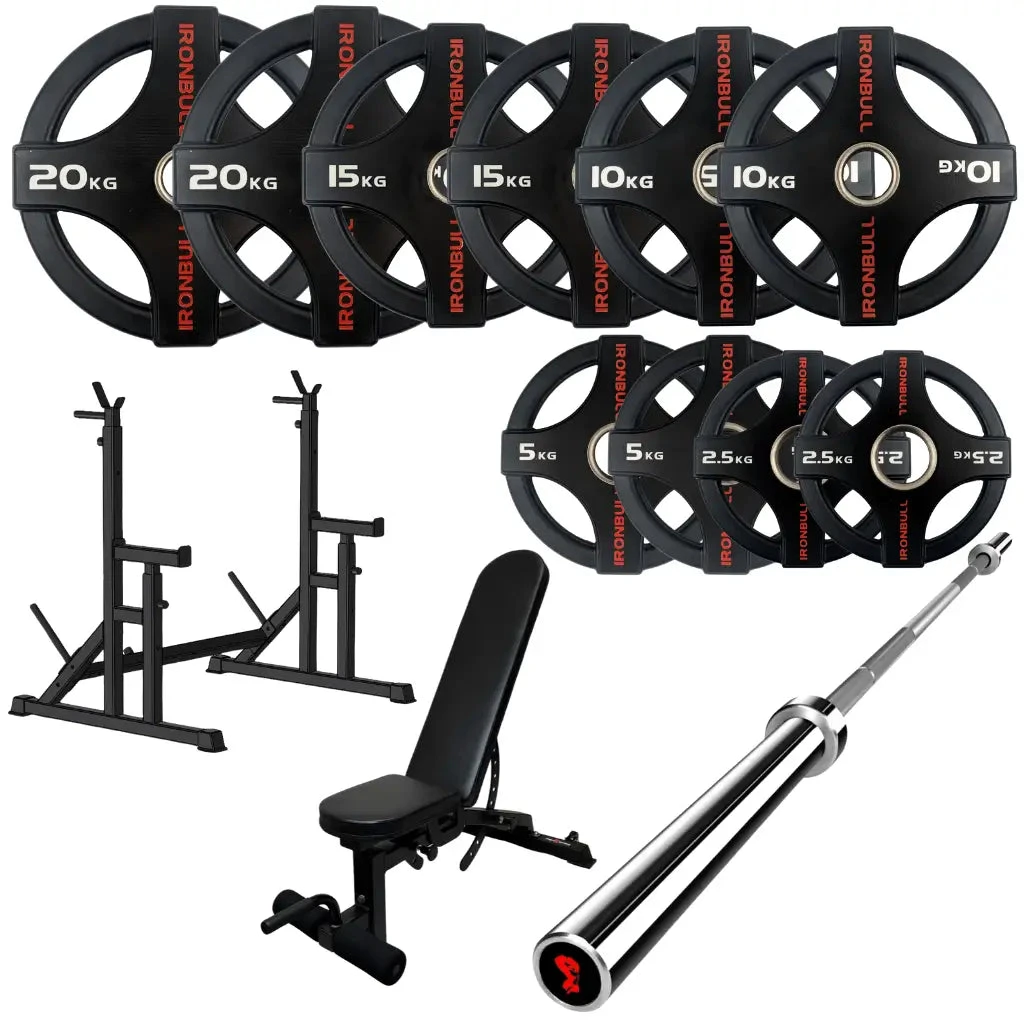105kg Quad Grip Plate Set With 7FT Olympic Barbell 16 105kg Quad Grip Plate Set With 7FT Olympic Barbell - Image 14