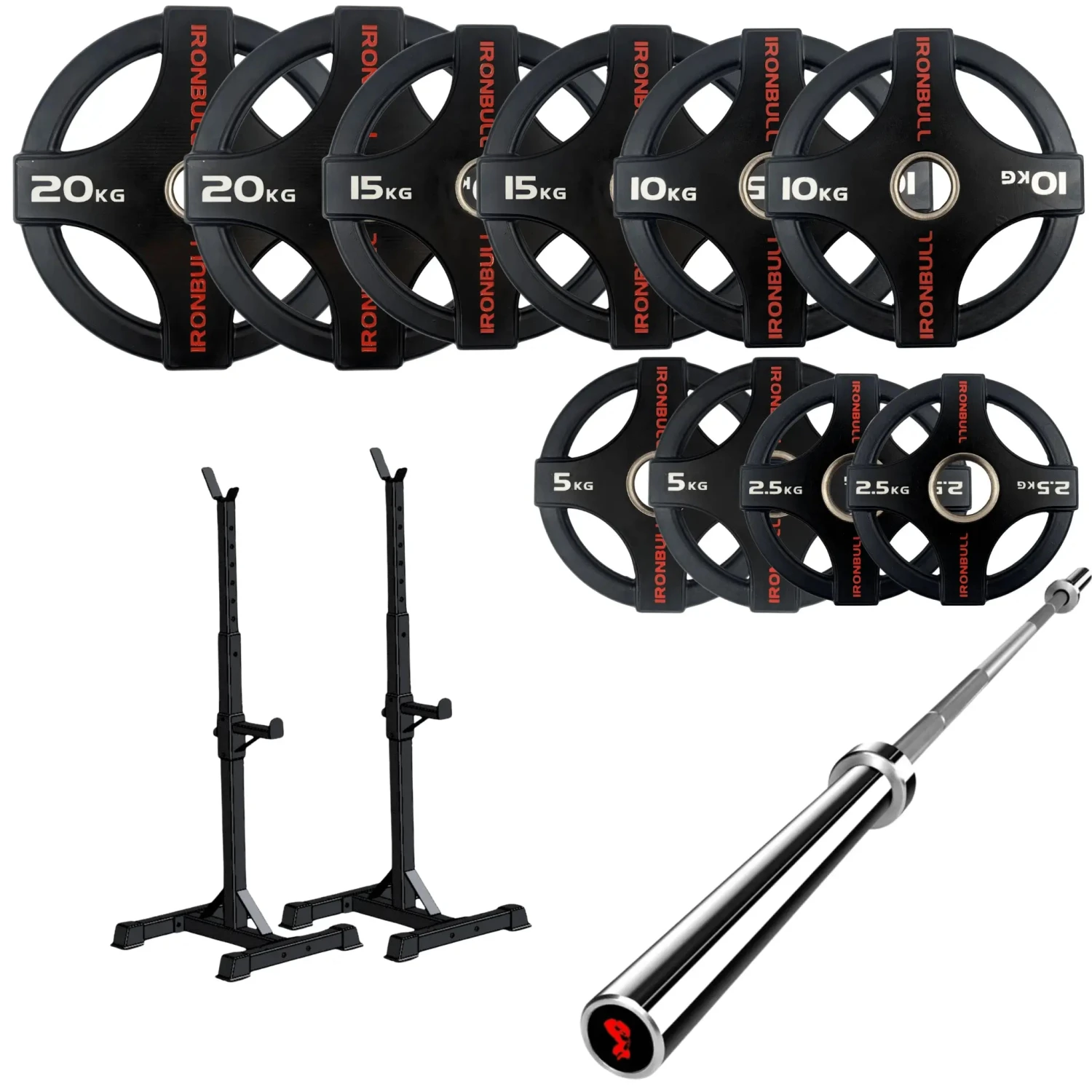 105kg Quad Grip Plate Set With 7FT Olympic Barbell 13 105kg Quad Grip Plate Set With 7FT Olympic Barbell - Image 11
