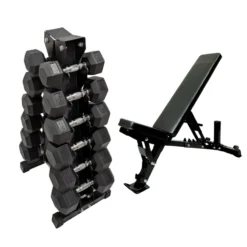Dumbbell Tree Set And Bench Bundles -Fitness Gear Hub 2.5kg 25kg heavy bench
