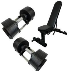 24kg Adjustable Dumbbells 18 24kg Adjustable Dumbbells -Fitness Gear Hub 24kgadjustabledumbbellPairwithbench