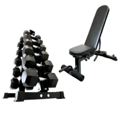 Dumbbell Tree Set And Bench Bundles -Fitness Gear Hub 5kg 25kg wee bench
