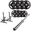 65kg Quad Grip Plate Set With 7FT Olympic Barbell