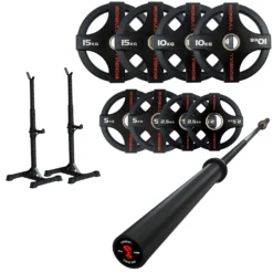 65kg Quad Grip Plate Set With 7FT Olympic Barbell -Fitness Gear Hub 65kg quad grips carbon bar bar Squat stand ab8217d7 b6c2 4f90 86dc 0b1925dec615