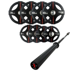 65kg Quad Grip Plate Set With 7FT Olympic Barbell -Fitness Gear Hub 65kg quad grips carbon bar 0fe436c9 1bf7 4d0f 8d96 094345dc551d