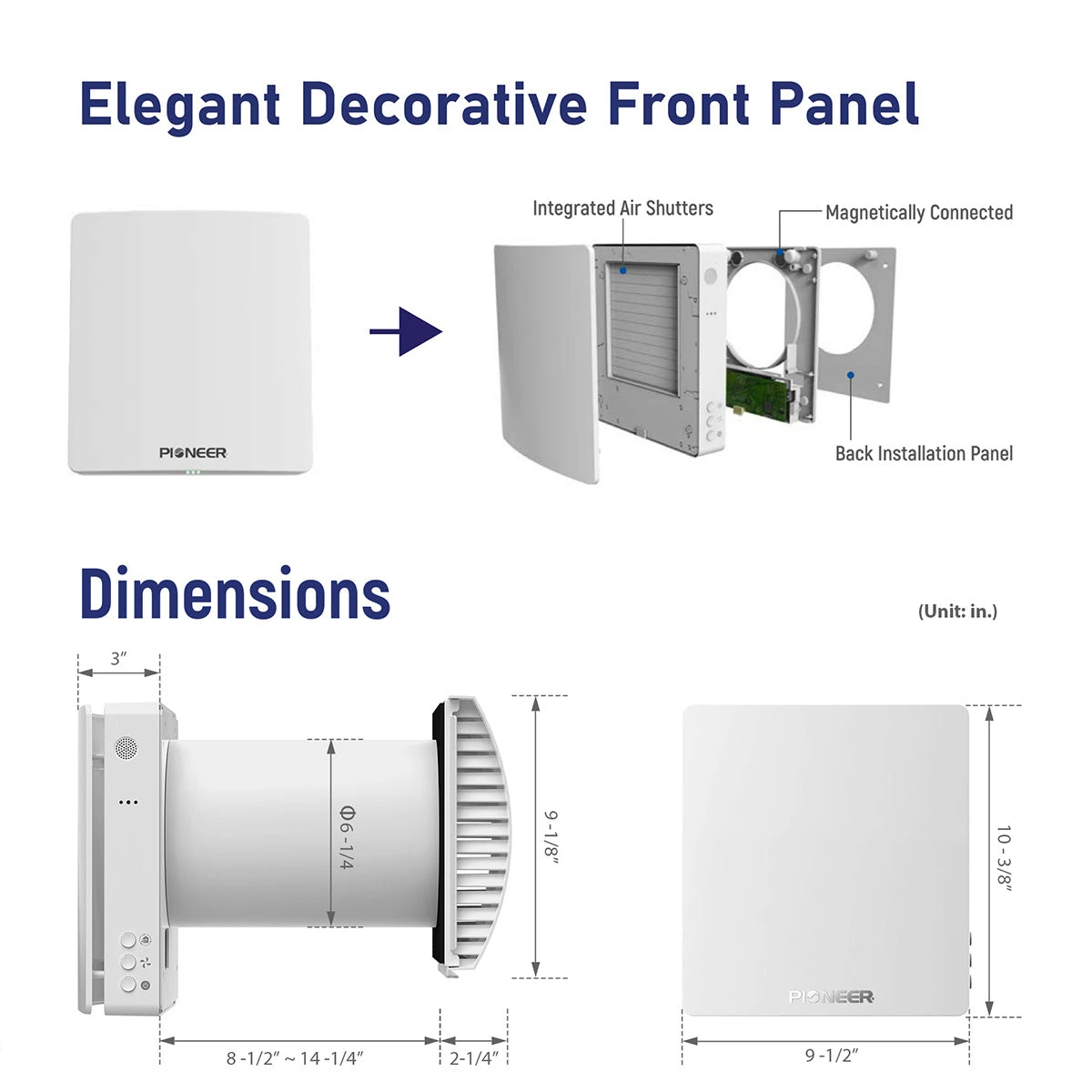 Pioneer® ECOasis 50 Ductless Wall-Mounted Single-Room Wi-Fi Energy Recovery Ventilator 4 Pioneer® ECOasis 50 Ductless Wall-Mounted Single-Room Wi-Fi Energy Recovery Ventilator - Image 2