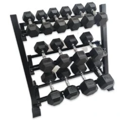 Hex Dumbbell Set And Rack 5kg - 25kg | 7 Pairs