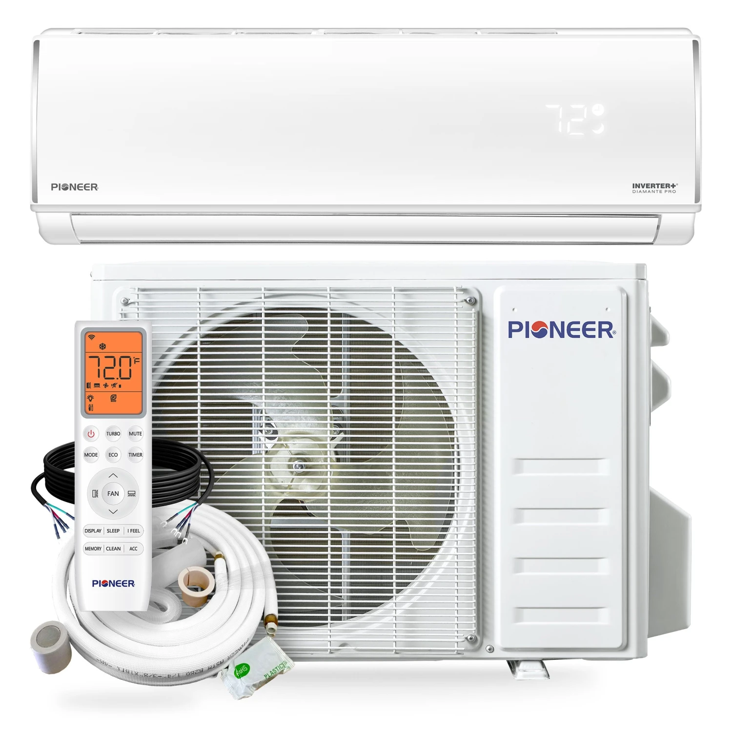 Pioneer® Diamante Pro™ 36,000 BTU 19 SEER2 230V High-Wall Ductless Mini-Split Air Conditioner Inverter Heat Pump With 16 Ft. Kit 3 Pioneer® Diamante Pro™ 36,000 BTU 19 SEER2 230V High-Wall Ductless Mini-Split Air Conditioner Inverter Heat Pump With 16 Ft. Kit