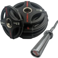 Quad-Grip Weight Plates 21 Quad-Grip Weight Plates -Fitness Gear Hub quadgrip65kgwithcurlbar 1