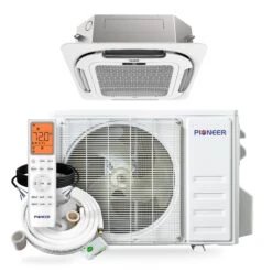 Pioneer® Quantum Ultra™ 18,000 BTU 20.5 SEER2 230V Ceiling Cassette Ductless Mini-Split Air Conditioner Inverter Heat Pump Full Set