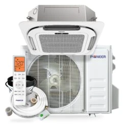 Pioneer® Quantum Ultra™ 24,000 BTU 22.5 SEER2 230V Ceiling Cassette Ductless Mini-Split Air Conditioner Inverter Heat Pump Full Set